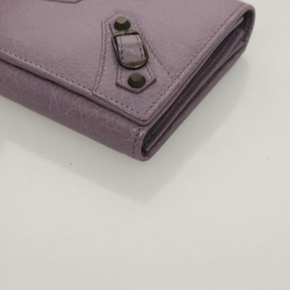 Balenciaga Classic Continental Zip Around Wallet Leather, PURPLE, LEATHER, Wallets