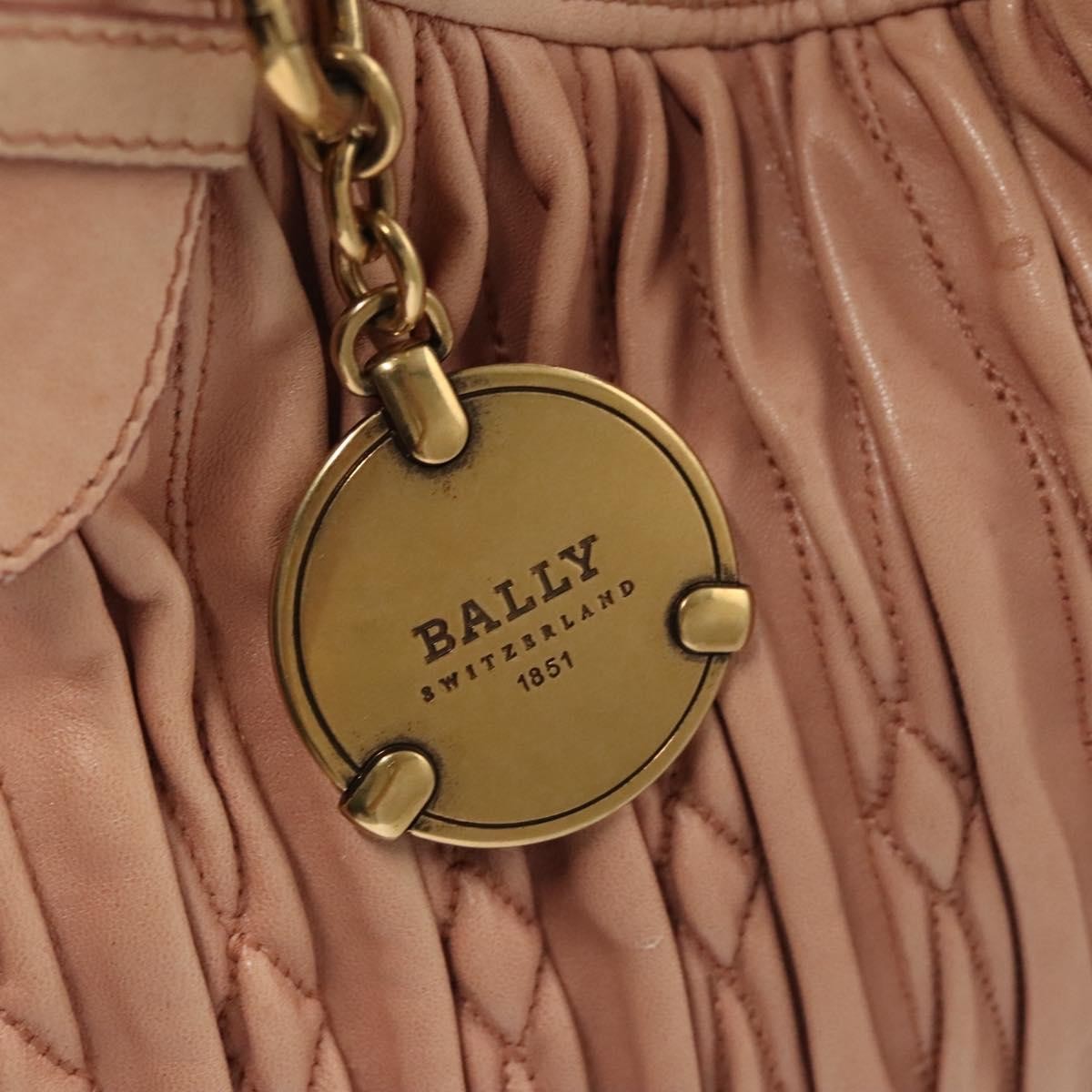 Bally Vintage Handbag Quilted Leather, PINK, LEATHER, Handbag