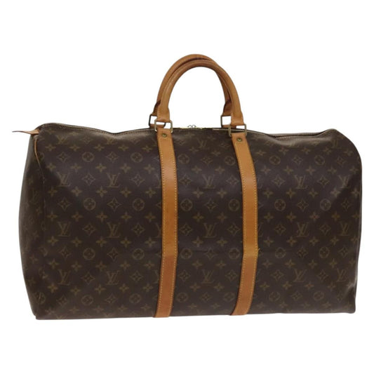 Louis Vuitton Keepall Bag Monogram Canvas, BROWN, CANVAS, Travel bag