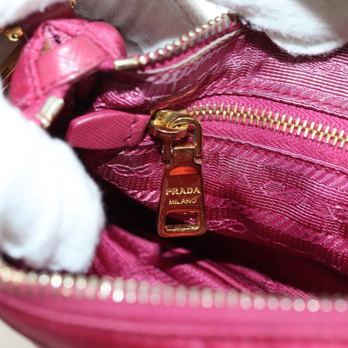 Prada Chain Crossbody Bag Tessuto and Saffiano Leather, Pink, Nylon, Shoulder Bag