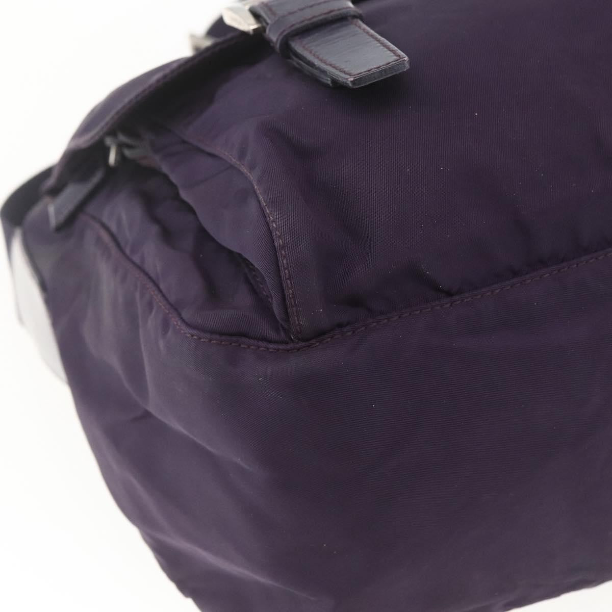 Prada Double Buckle Flap Messenger Bag Tessuto, PURPLE, NYLON, Shoulder bag