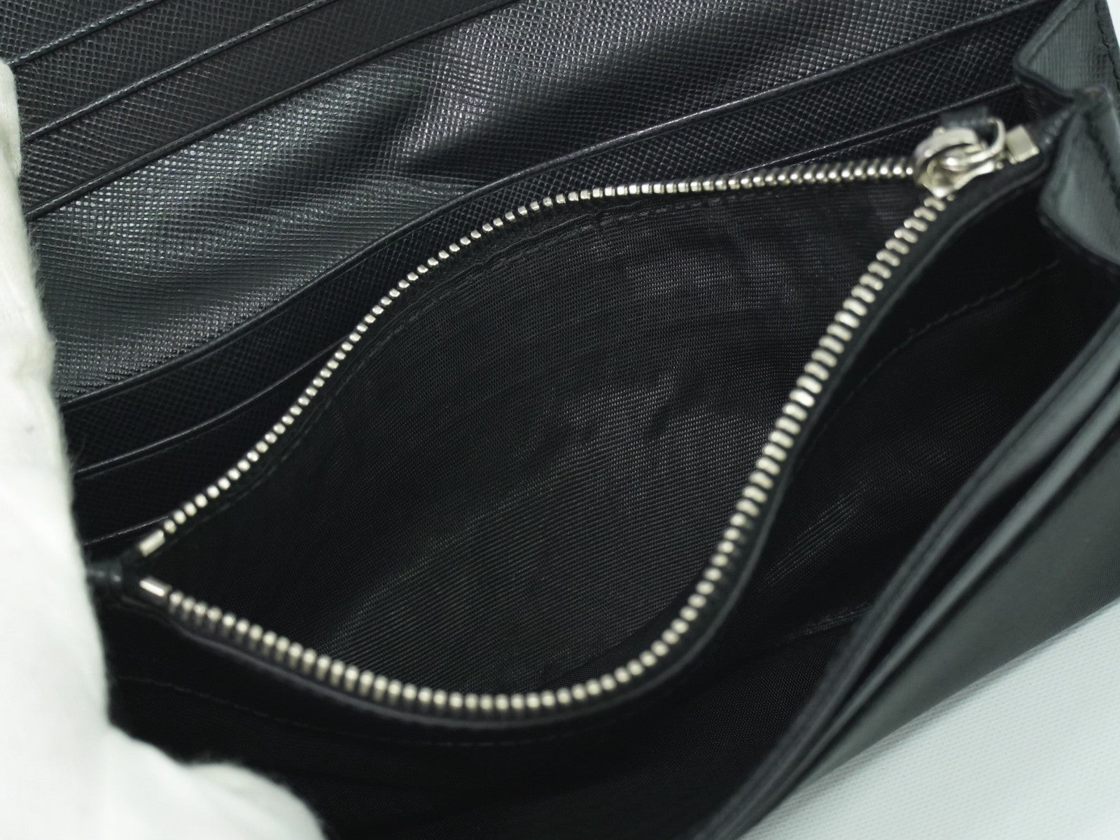 Prada Continental Wallet Tessuto, BLACK, NYLON, Wallets