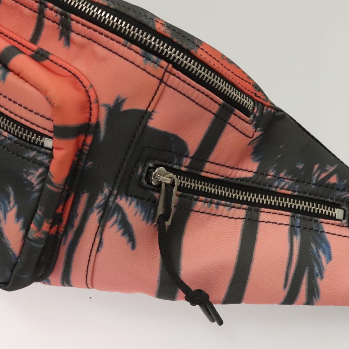 Saint Laurent Front Pocket Waist Bag Printed Nylon, Pink, Nylon, Shoulder Bag