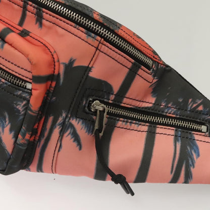 Saint Laurent Front Pocket Waist Bag Printed Nylon, Pink, Nylon, Shoulder Bag