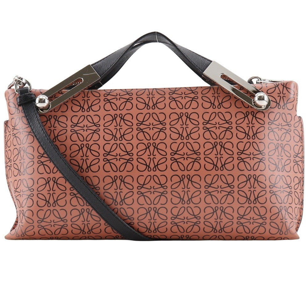 Loewe Missy Handbag Anagram Printed Leather, BLACK, LEATHER, Handbag