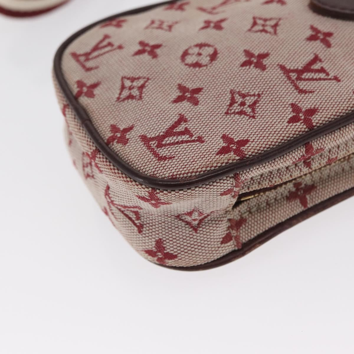 Louis Vuitton Camera Bag Mini Lin, RED, CANVAS, Clutche & pouche
