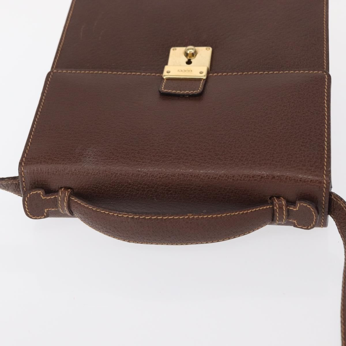 Gucci Vintage Shoulder Bag Leather, BROWN, LEATHER, Shoulder bag
