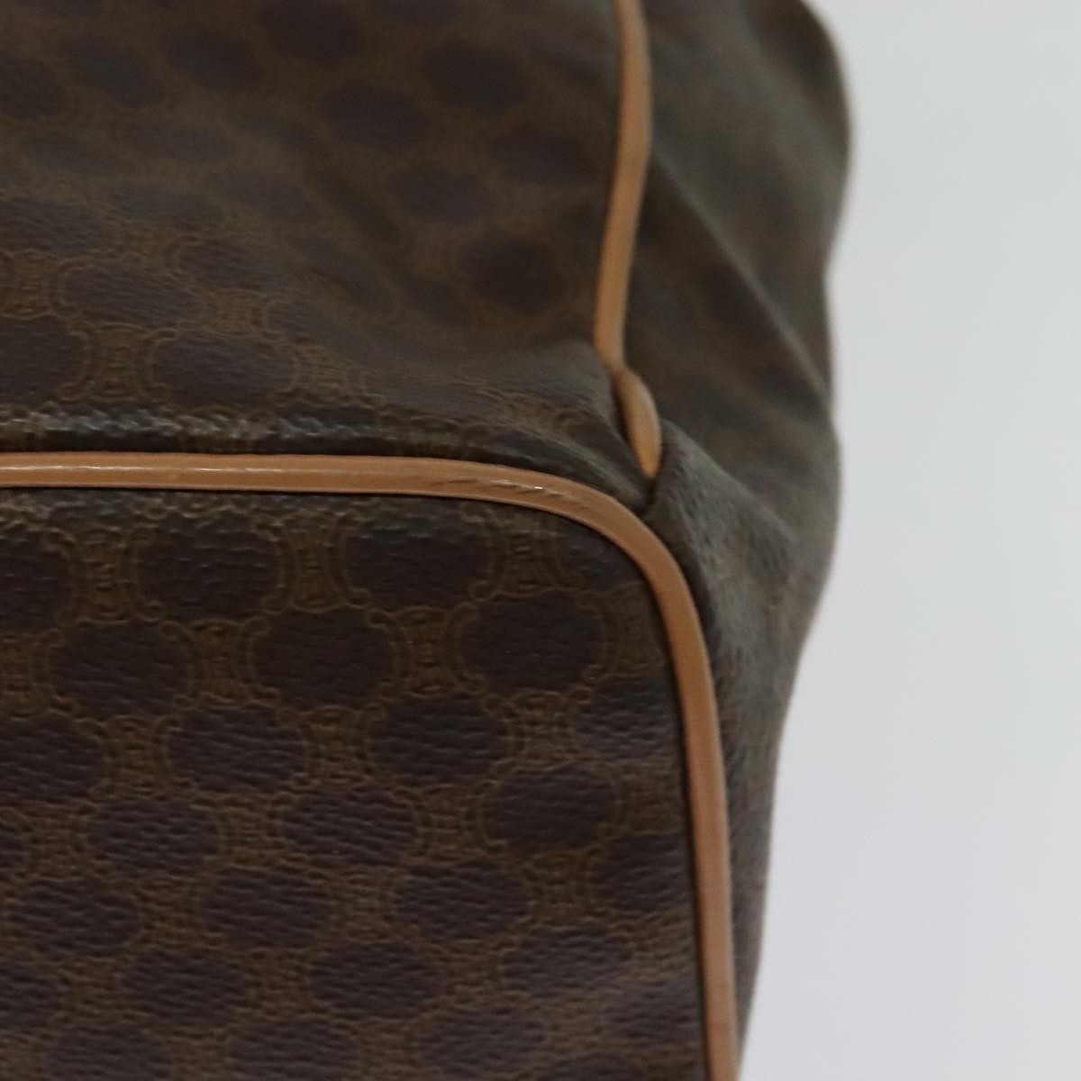 Celine Vintage Macadam Backpack Canvas and Leather, Brown, Canvas, Backpack
