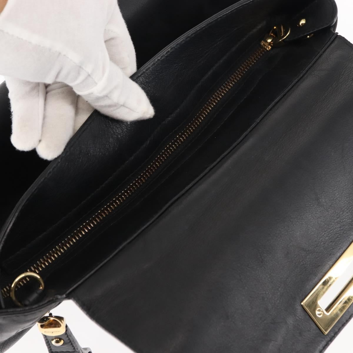 Salvatore Ferragamo Sofia Satchel Leather, BLACK, LEATHER, Handbag