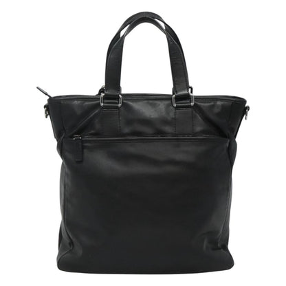 Prada Vintage Zip Handbag Tessuto, BLACK, LEATHER, Handbag