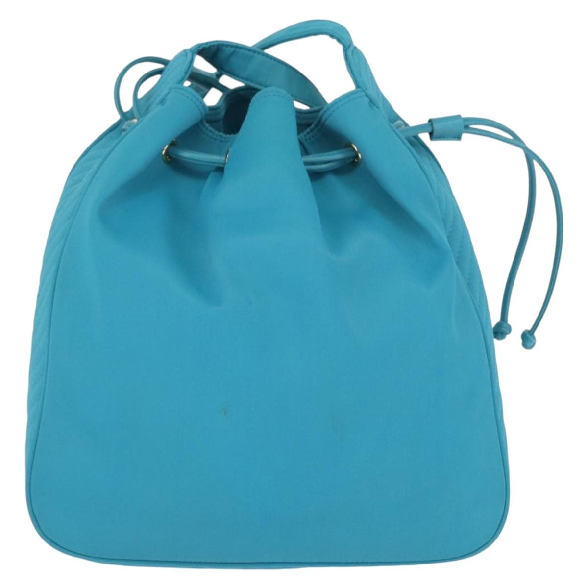 Saint Laurent Vintage Shoulder Bag Nylon, Turquoise, Nylon, Shoulder Bag