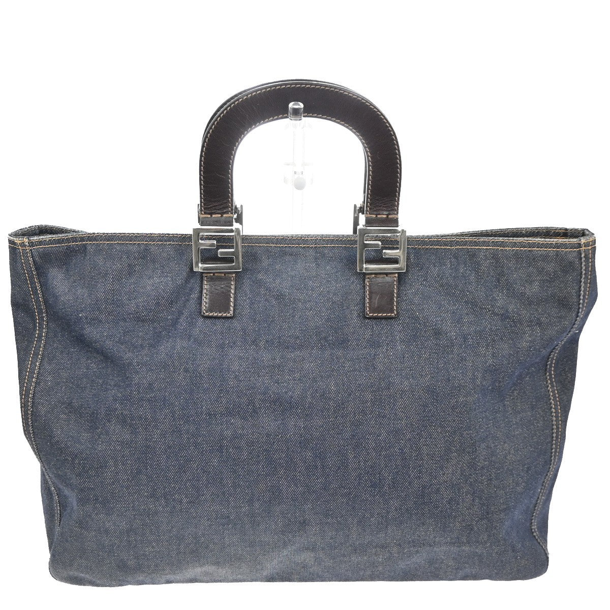 Fendi Vintage Open Tote Denim, BLUE, DENIM_JEANS, Tote bag