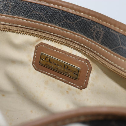 Christian Dior Vintage Honeycomb Zip Pouch Canvas and Leather, BLACK, CANVAS, Clutche & pouche