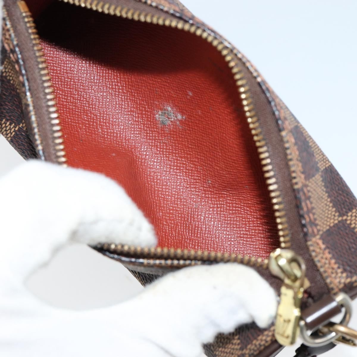 Louis Vuitton Papillon Pochette Damier, BROWN, CANVAS, Clutche & pouche