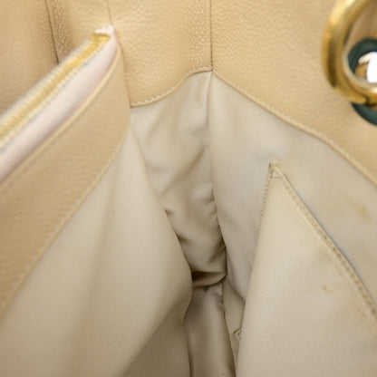Chanel Grand Shopping Tote Quilted Calfskin, BEIGE, CALFSKIN, Shoulder bag