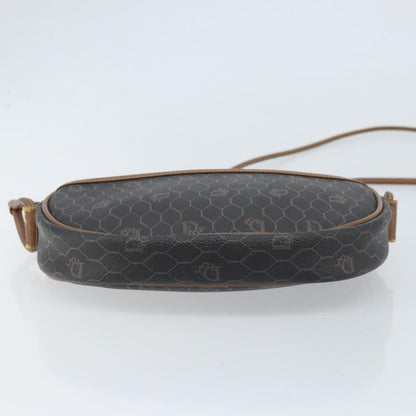 Christian Dior Vintage Honeycomb Shoulder Bag Canvas and Leather, BLACK, CANVAS, Shoulder bag