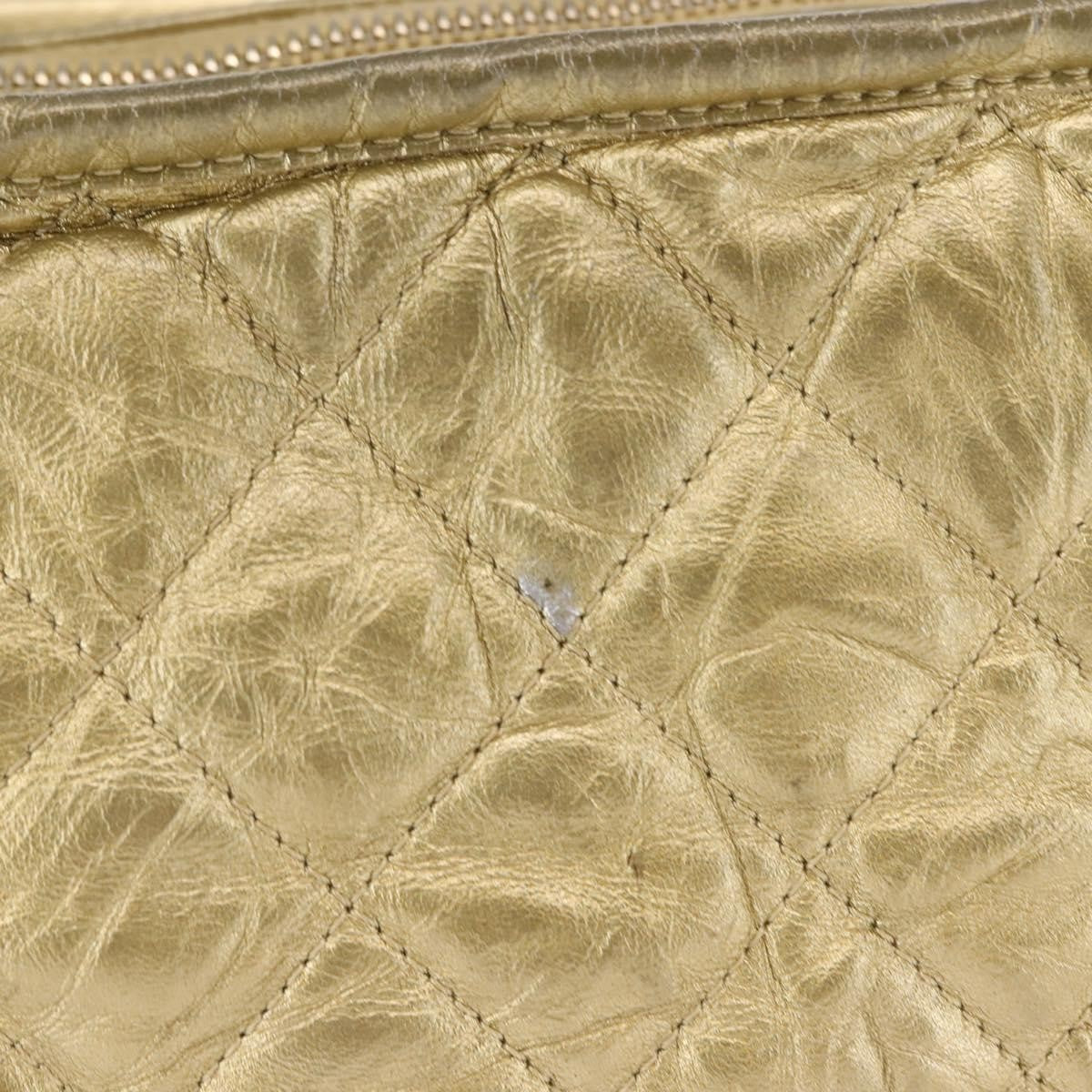 Chanel Gabrielle Hobo Quilted Metallic Aged Calfskin, GOLD, LEATHER, Shoulder bag