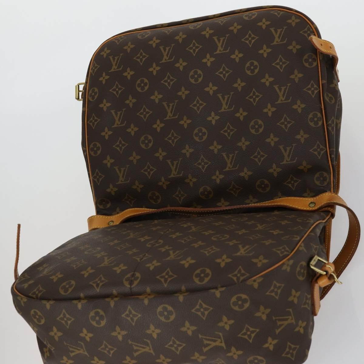 Louis Vuitton Saumur Handbag Monogram Canvas, BROWN, CANVAS, Shoulder bag