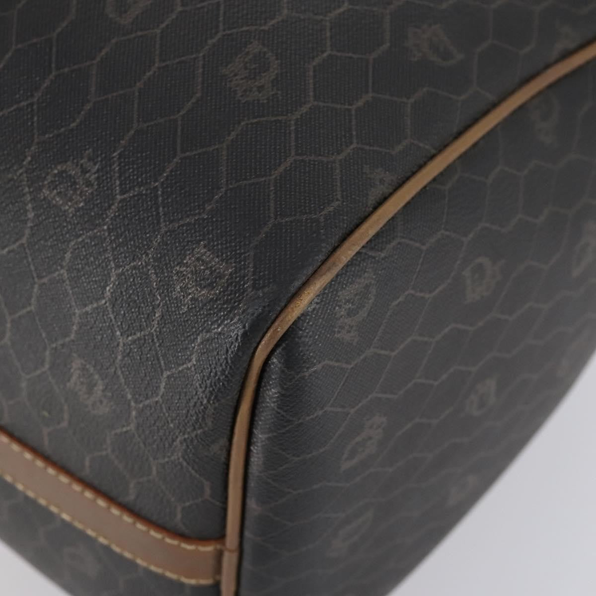 Christian Dior Vintage Honeycomb Boston bag Canvas and Leather, BLACK, CANVAS, Travel bag