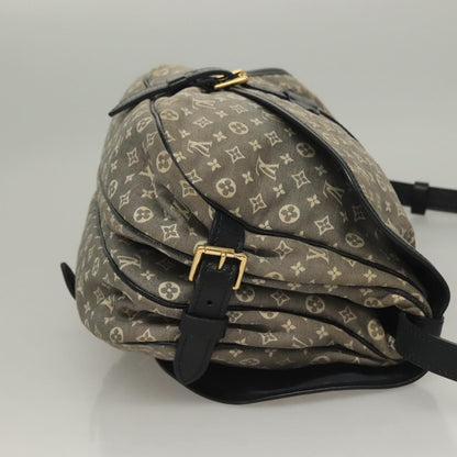 Louis Vuitton Saumur Handbag Monogram Idylle, GRAY, CANVAS, Handbag