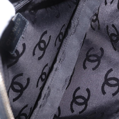 Chanel Surpique Boston Bag Quilted Leather, BLACK, LEATHER, Travel bag