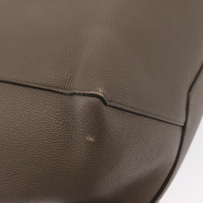 Celine Phantom Tie Cabas Tote Leather, GRAY, LEATHER, Tote bag