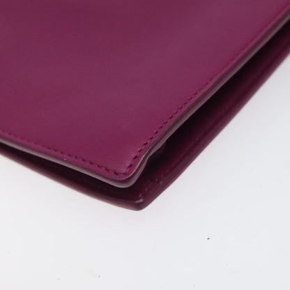 Celine Clasp Crossbody Bag Leather, PURPLE, LEATHER, Crossbody bag