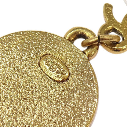 Chanel CC Star Round Drop Earrings Metal with Resin, Gold, Gold Plated, Earrings