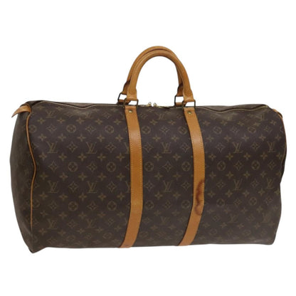 Louis Vuitton Keepall Bag Monogram Canvas, BROWN, CANVAS, Travel bag
