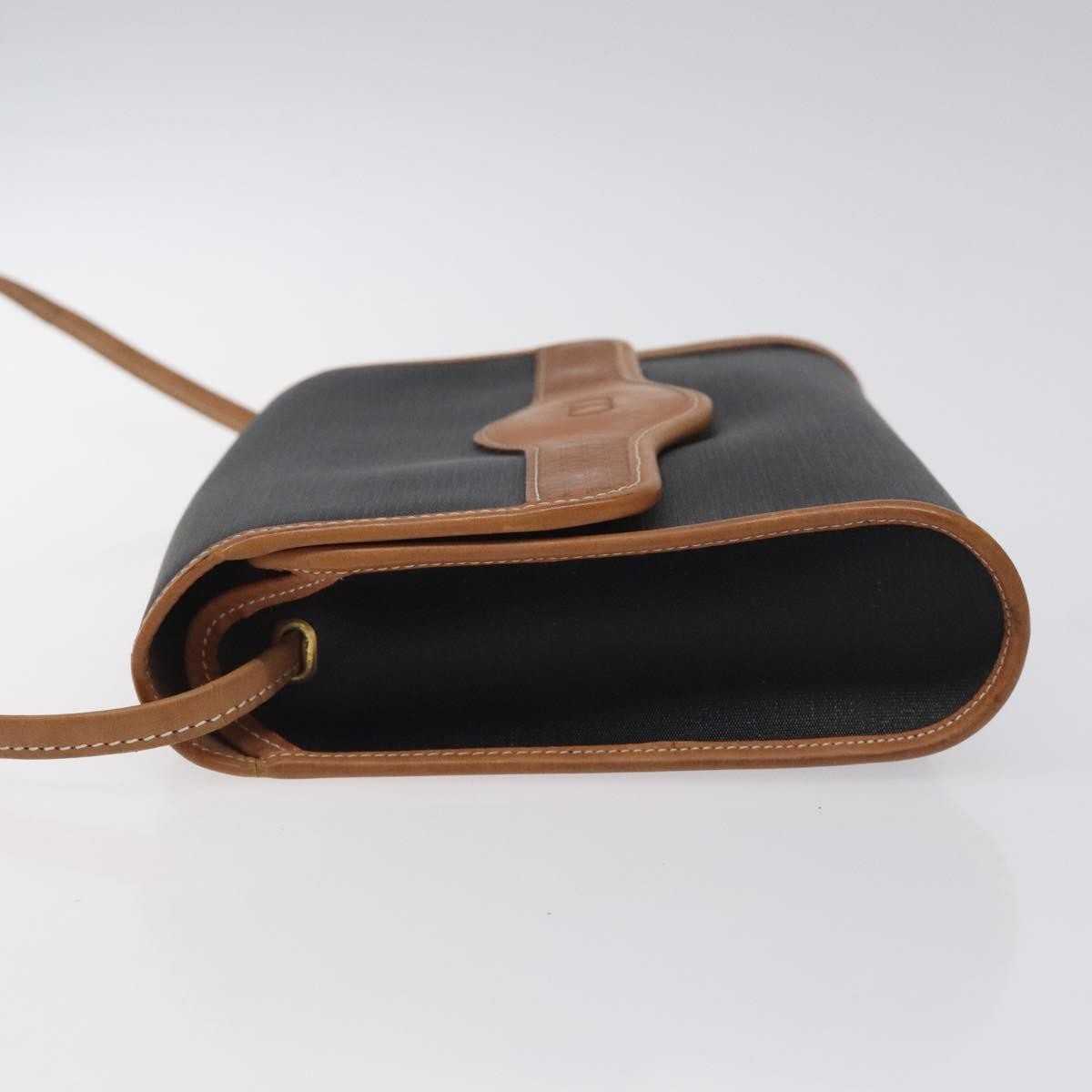 Christian Dior Vintage Flap Crossbody Bag Canvas, BLACK, CANVAS, Shoulder bag