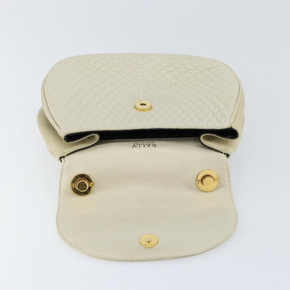 Bally Vintage Handbag Quilted Leather, White, Leather, Handbag