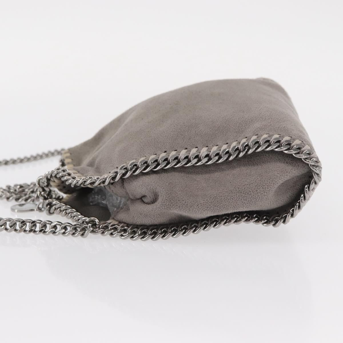 Stella McCartney Falabella Fold Over Crossbody Bag Shaggy Deer, GRAY, POLYESTER, Shoulder bag