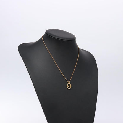 Christian Dior CD Pendant Necklace Gold-plated, GOLD, METAL, Necklace