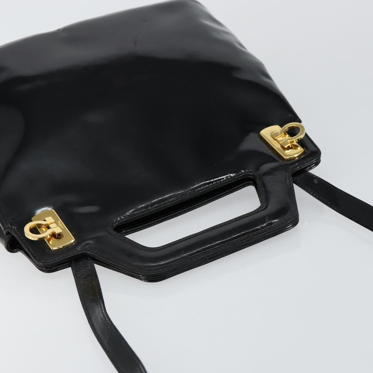 Salvatore Ferragamo Wanda Handbag Patent Leather, BLACK, PATENT_LEATHER, Handbag