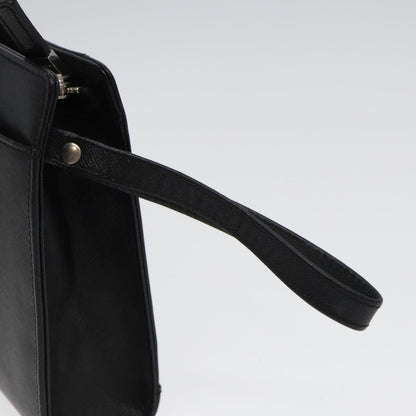 Burberry Zip Pouch Leather, BLACK, LEATHER, Clutche & pouche