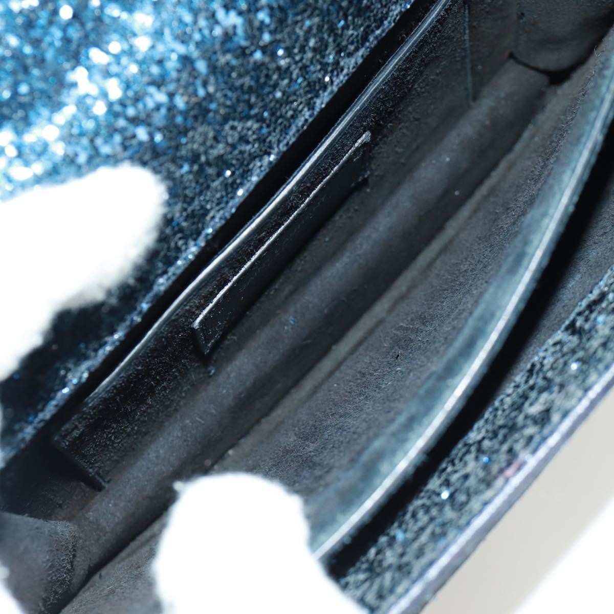 Saint Laurent Sunset Satchel Glitter, BLUE, LEATHER, Shoulder bag