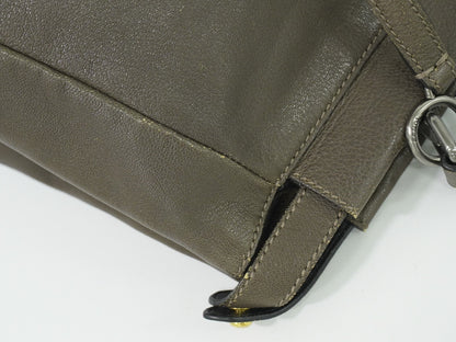 Fendi Peekaboo Bag Leather, GRAY, LEATHER, Handbag