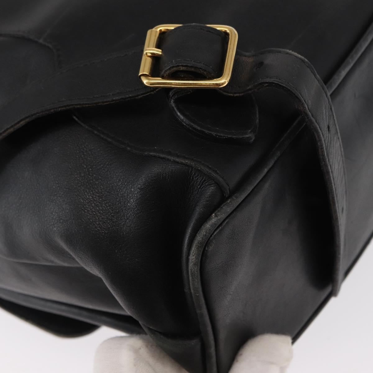 Gucci Vintage Bamboo Backpack Leather, BLACK, LEATHER, Backpack