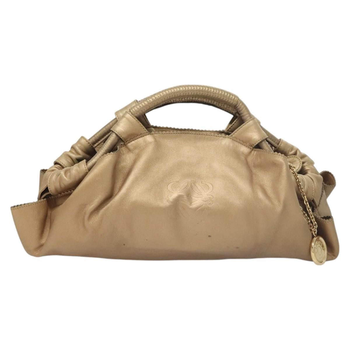 Loewe Anagram Logo Nappa Aire Hand Bag Leather, GOLD, LEATHER, Handbag