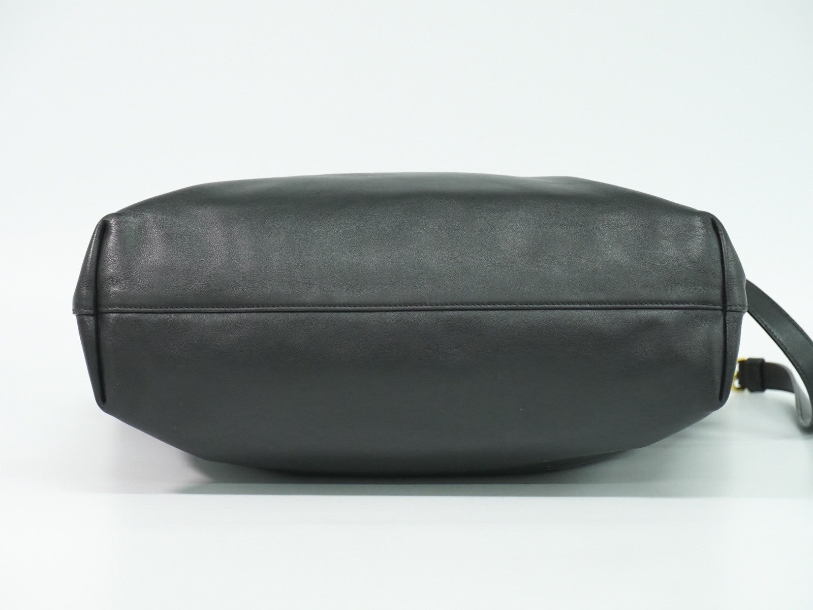 Prada Convertible Shopper Tote Soft Calf, BLACK, LEATHER, Tote bag