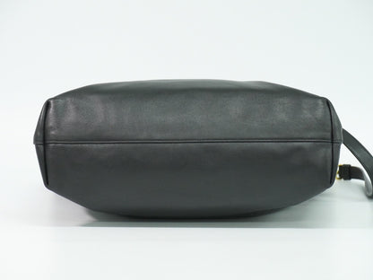 Prada Convertible Shopper Tote Soft Calf, BLACK, LEATHER, Tote bag