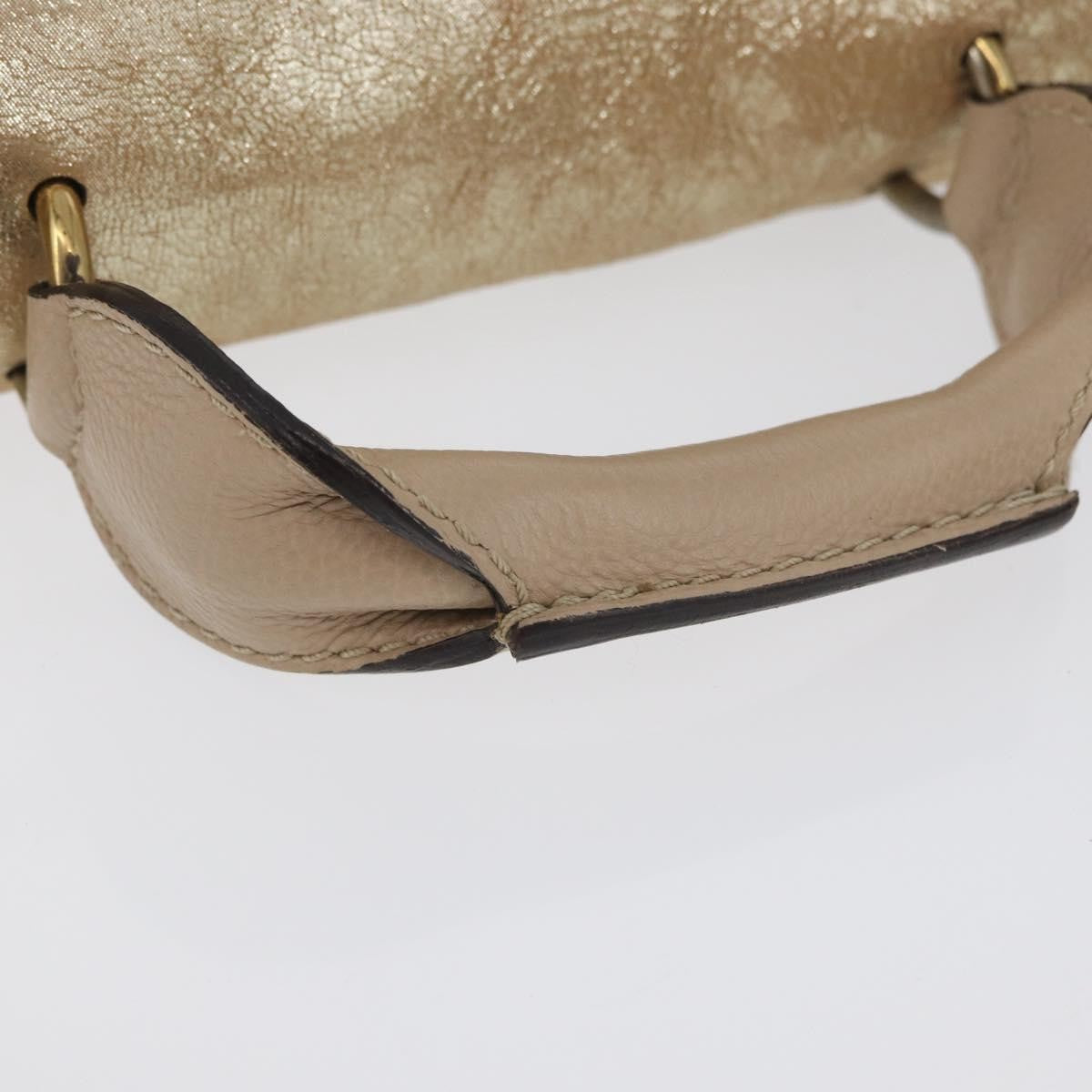 Chloe Elsie Convertible Satchel Leather, Gold, Leather, Handbag
