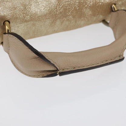Chloe Elsie Convertible Satchel Leather, Gold, Leather, Handbag