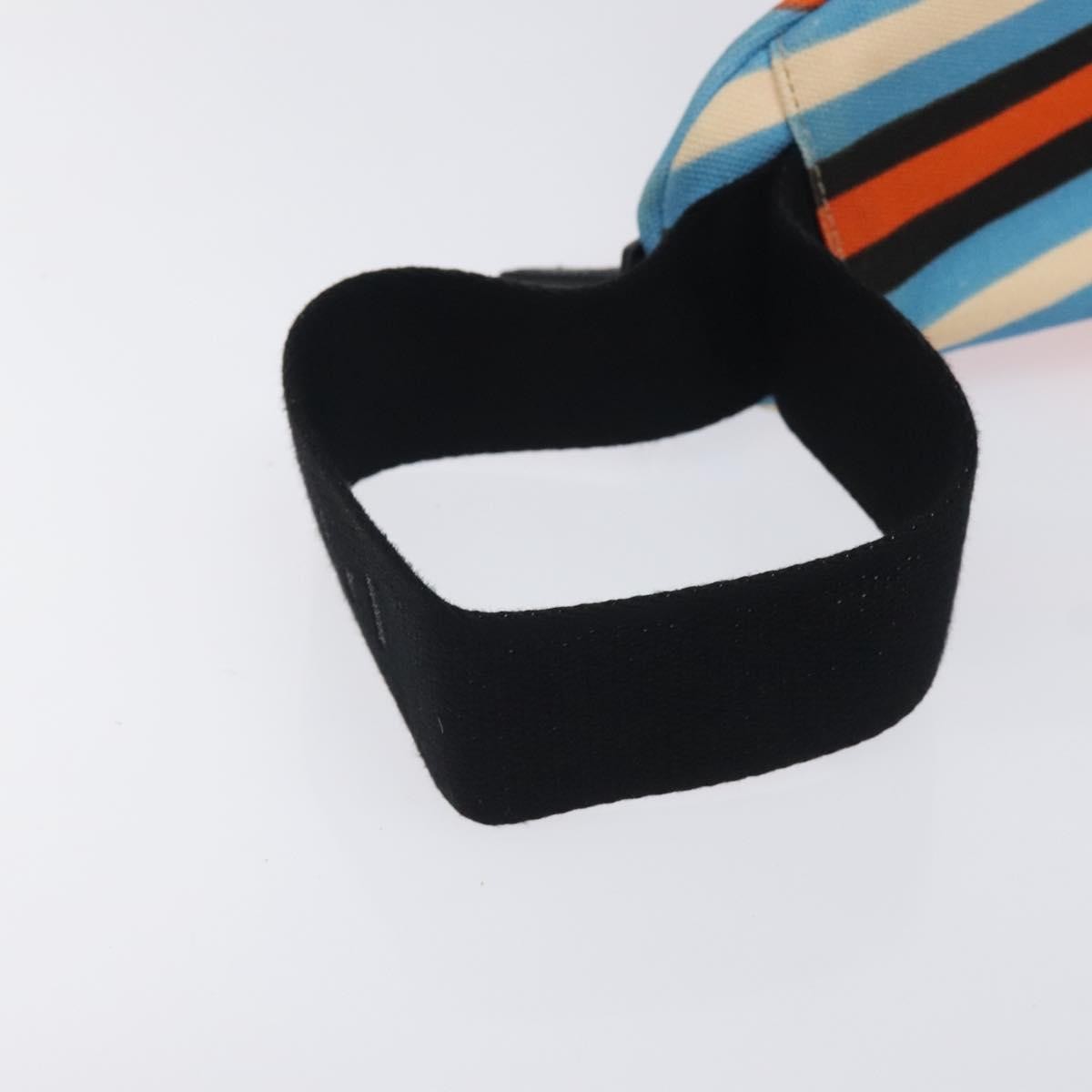 Prada Triangle Logo Wristlet Pouch Canvas, ORANGE, CANVAS, Clutche & pouche