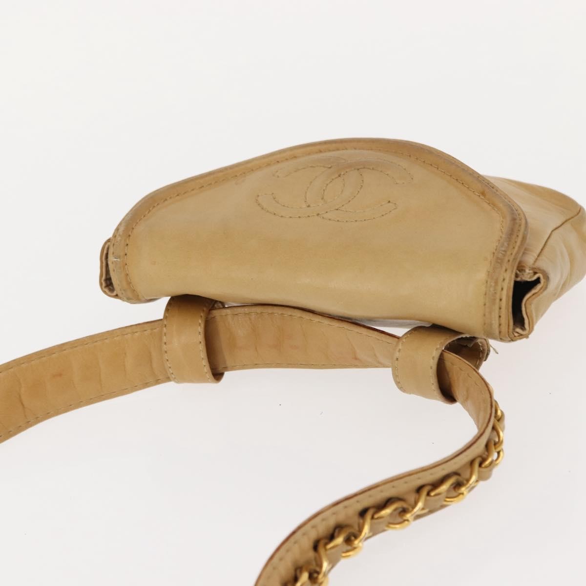 Chanel Vintage Flap Waist Bag Leather, BEIGE, LEATHER, Clutche & pouche