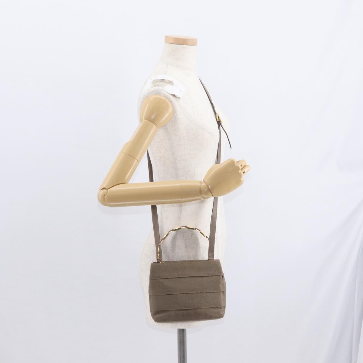 Salvatore Ferragamo Vala Handbag Canvas, BEIGE, CANVAS, Handbag