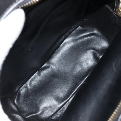 Celine Circle Logo Shoulder Bag Leather, Black, Leather, Shoulder Bag