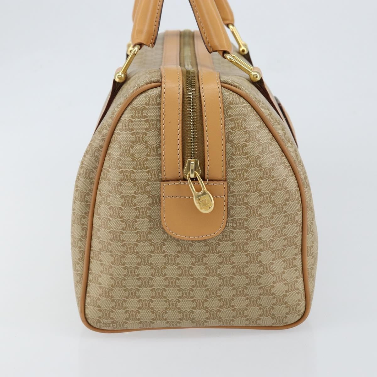 Celine Vintage Duffle Bag Macadam Coated Canvas, BEIGE, CANVAS, Travel bag