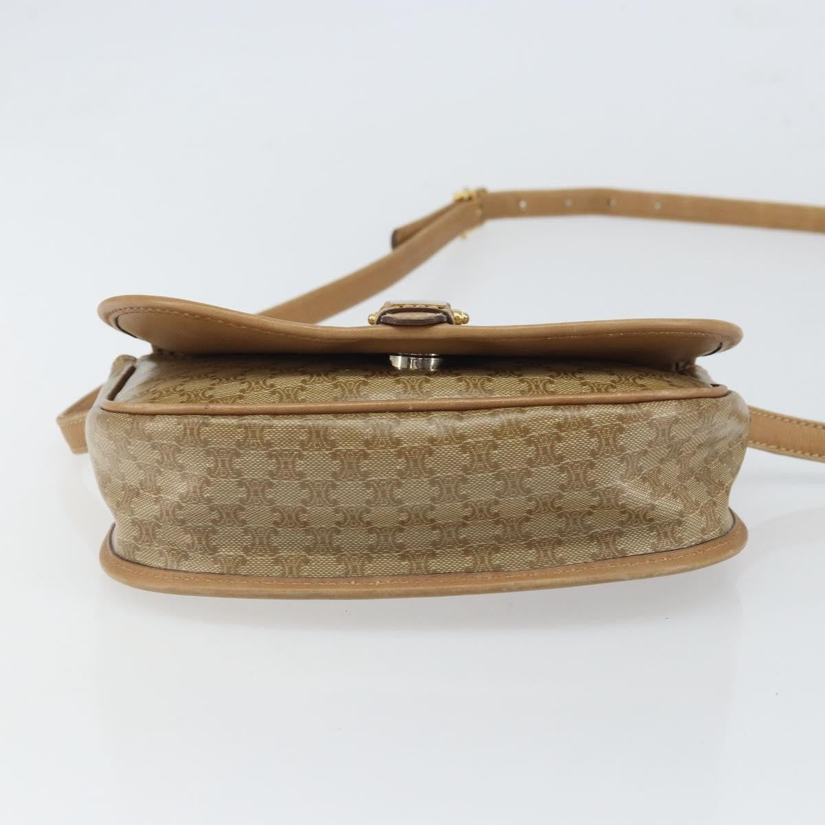 Celine Vintage Macadam Shoulder Bag Canvas, BEIGE, CANVAS, Shoulder bag