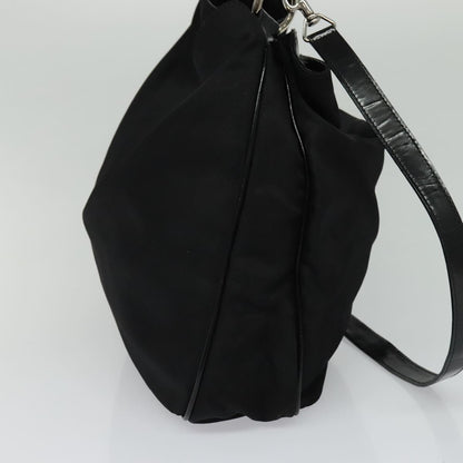 Gucci Vintage Bamboo Handle Open Hobo Nylon, Black, Nylon, Tote Bag